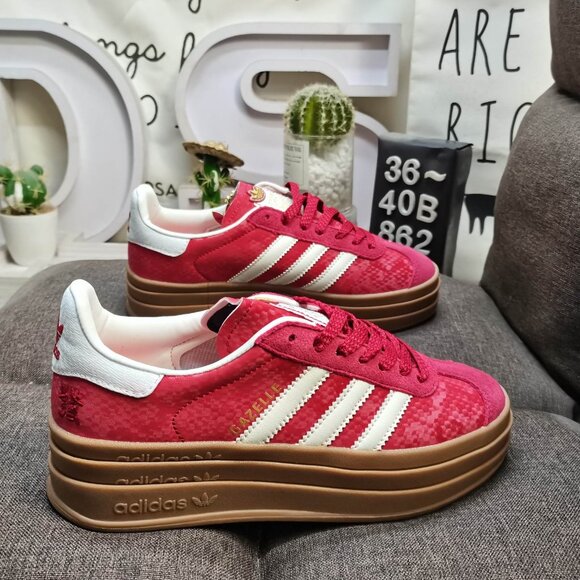 Adidas Originals Gazelle Bold Sneaker Red Lucid Pink